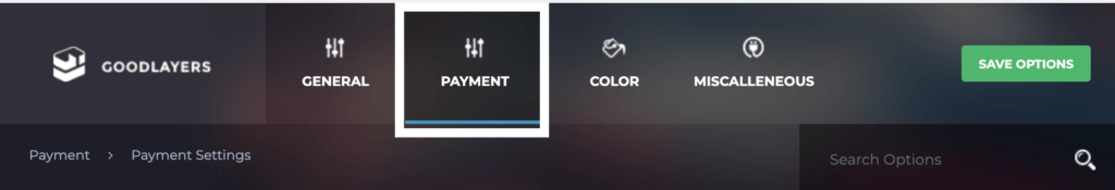 Go to Payment then Payment Settings.