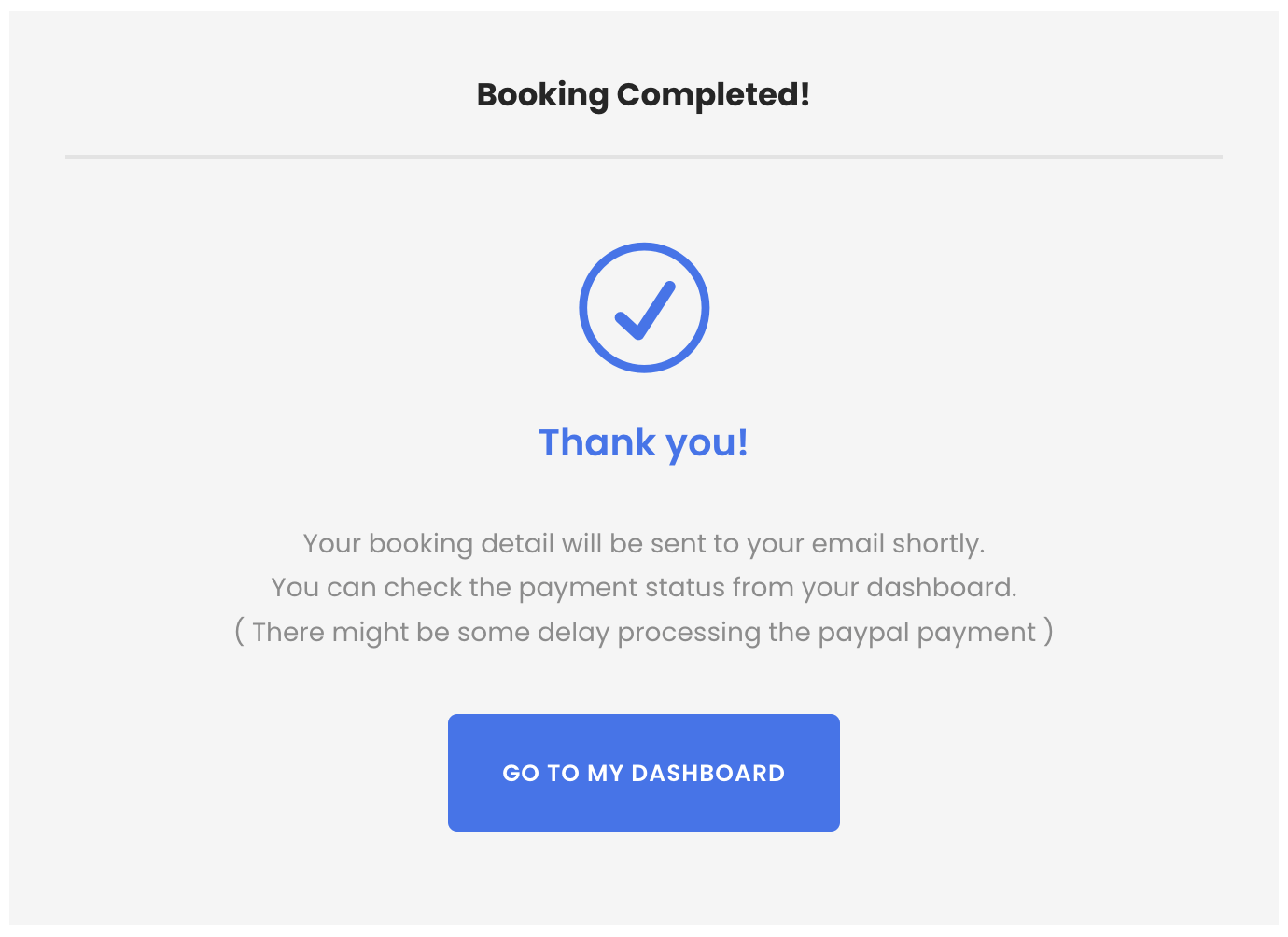 Booking Successful